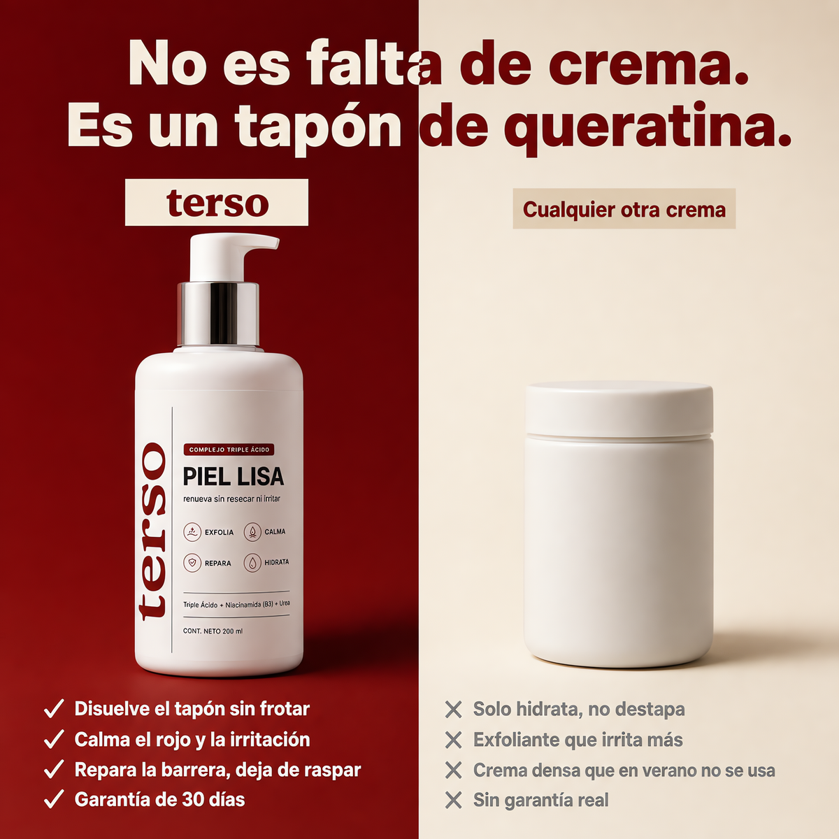 TERSO | Crema contra la queratosis pilaris y piel de gallina